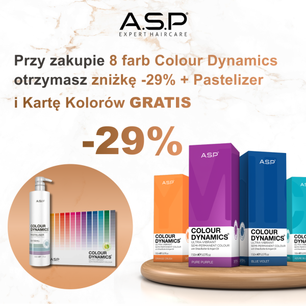 Pakiet 8 farb COLOUR DYNAMICS + Pastelizer i karta kolorów GRATIS
