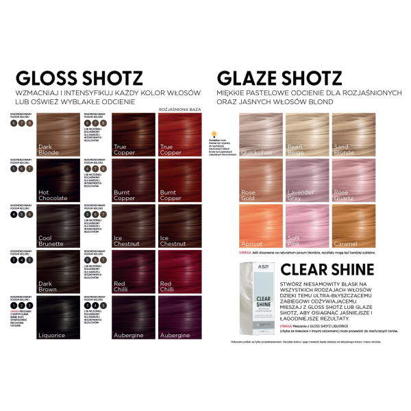 ASP Gloss&Glaze Shotz - maska odżywczo -  koloryzująca 150  ml