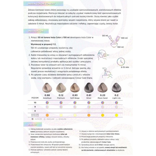 Pakiet 6 szt.  Żelowo - kremowych tonerów Insta Color