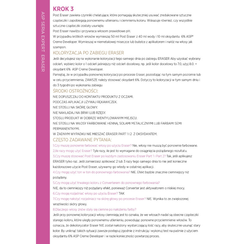 Pakiet 2 szt. Eraser ASP - dekoloryzator 3x100...