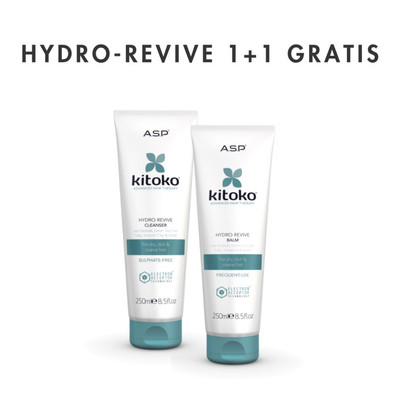 Okazyjny zestaw nawilżający Szampon 250 ml + Odżywka Kitoko Hydro Revive GRATIS
