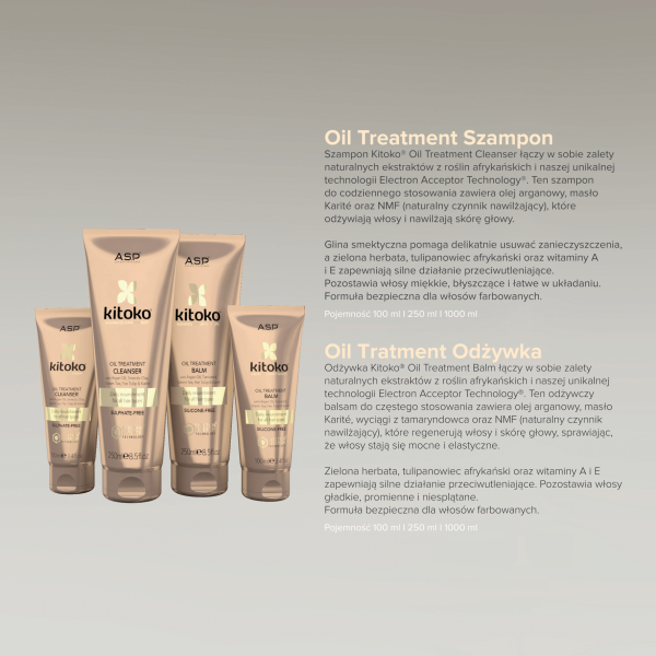 Okazyjny zestaw Szampon 1000 ml  i Balsam rewitalizujący Kitoko Oil Treatment ASP GRATIS
