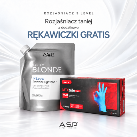 Rozjaśniacz do 9 tonów + rękawiczki- GRATIS