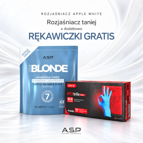 Rozjaśniacz BEZAMONIAKALNY APPLE WHITE do 7 tonów +...
