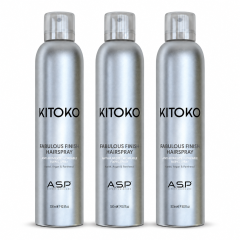 3X - Kitoko Fabulous Finish Hairspray 300ml.