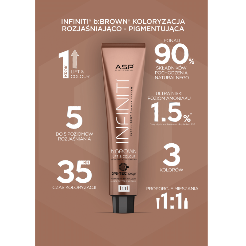 b:BROWN ELIXIR (INFINITI) Farba rozjaśniająco -...