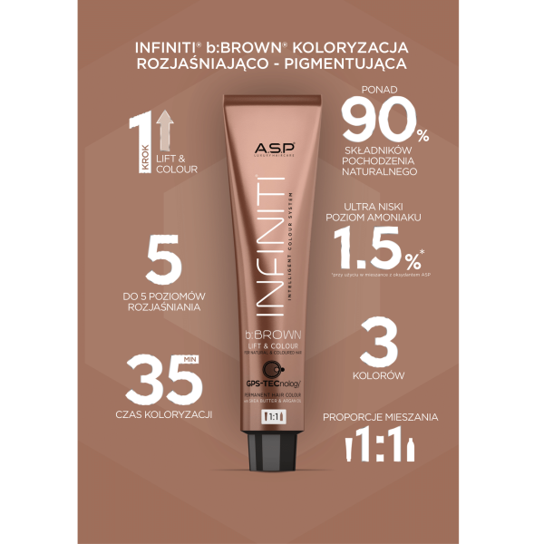 b:BROWN ELIXIR (INFINITI) Farba rozjaśniająco - pigmentująca 100ml