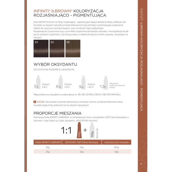 b:BROWN ELIXIR (INFINITI) Farba rozjaśniająco - pigmentująca 100ml