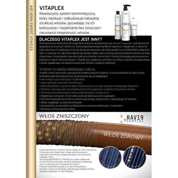 ASP VITAPLEX zestaw TESTER- system ochrony i regeneracji włosa